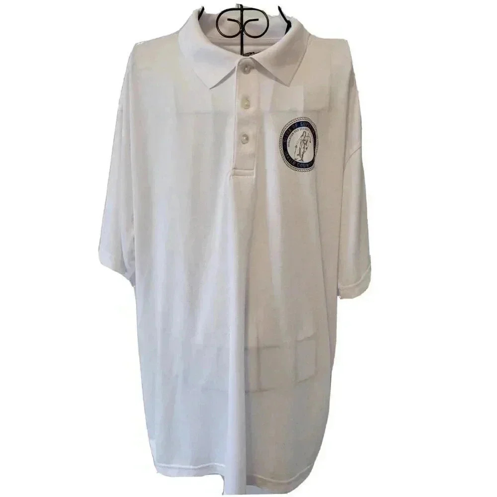 Ultra Club Golf Polo Shirt XL Mens White DeKalb County Clerk Superior Court Logo